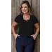 034133  Blusa Manga Curta Ramany Lisa :: Preto